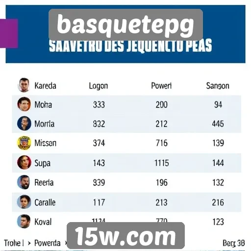Estatísticas dos jogadores mais populares no basquetepg